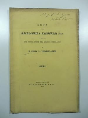 Nota sulla macrocheira kaempferi sieb. e sopra una nuova specie del genere Dichelapsis