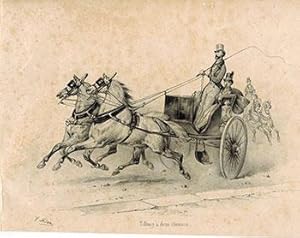 Imagen del vendedor de Tilbury  deux chevaux from Suite de voitures modernes et de chevaux harnachs a la venta por Wittenborn Art Books