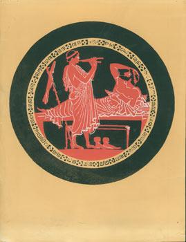 Aulos-Playing Greek Youth Performing for Greek Man Reclining on Couch at Symposium. [Modern Print...