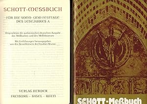 Immagine del venditore per Schott-Messbuch fr die Sonn- und Festtage des Lesejahres A: Originaltexte der authent. dt. Ausgabe des Messbuches und des Messlektionars venduto da Paderbuch e.Kfm. Inh. Ralf R. Eichmann