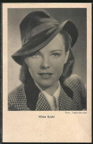 Bild des Verk�ufers f�r Ansichtskarte Schauspielerin Hilde Krahl mit Hut zum Verkauf von Bartko-Reher