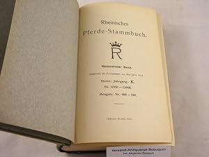 Bild des Verkufers fr 19. Bd. Enthaltend die Eintragungen aus dem Jahre 1918. Stuten: Jahrgang K. Nr. 12191 - 13908. Hengste: Nr. 469 - 550. zum Verkauf von Antiquariat Bebuquin (Alexander Zimmeck)