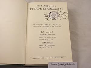 Bild des Verkufers fr 27. Bd. Enthaltend die Eintragungen aus dem Jahre 1928. Stuten: Jahrgang S. Nr. 20018 - 20162. Hengste: Nr. 917 - 925. Stammbuch: Stuten: 3703 - 4416. Hengste: 224 - 243. zum Verkauf von Antiquariat Bebuquin (Alexander Zimmeck)