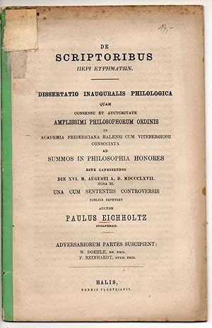 De scriptoribus peri eurematon. Dissertation.