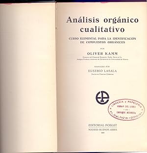 Seller image for ANALISIS ORGANICO CUALITATIVO - CURSO ELEMENTAL PARA LA IDENTIFICACION DE COMPUESTOS ORGANICOS for sale by Libreria 7 Soles