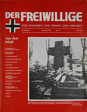 Imagen del vendedor de Der Freiwillige. Fr Einigkeit und Recht und Freiheit (Heft 11/1980), a la venta por Versandantiquariat Hbald
