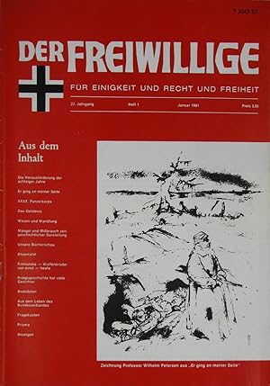 Imagen del vendedor de Der Freiwillige. Fr Einigkeit und Recht und Freiheit (Heft 1/1981), a la venta por Versandantiquariat Hbald