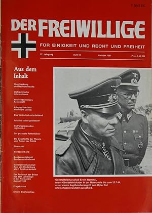 Imagen del vendedor de Der Freiwillige. Fr Einigkeit und Recht und Freiheit (Heft 10/1981), a la venta por Versandantiquariat Hbald