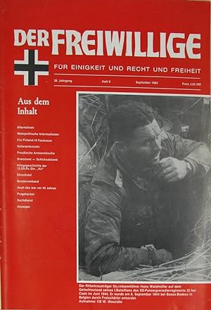 Imagen del vendedor de Der Freiwillige. Fr Einigkeit und Recht und Freiheit (Heft 9/1982), a la venta por Versandantiquariat Hbald