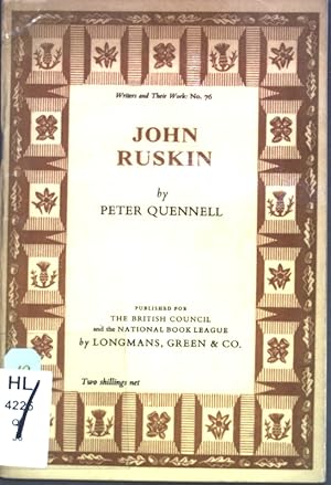 Bild des Verkufers fr John Ruskin; Writers and Their Work No. 76; zum Verkauf von books4less (Versandantiquariat Petra Gros GmbH & Co. KG)