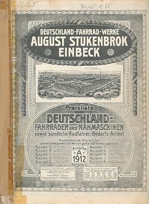 Deutschland-Fahrrad-Werke August Stukenbrok Einbeck. Preisliste Deutschland. Fahrräder und Nähmas...