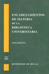 Seller image for (SUPLEMENTO).ENCABEZAMIENTOS DE MATERIA for sale by AG Library