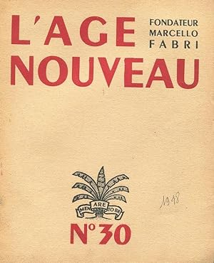 L'AGE NOUVEAU, revue d'expression et d'etude des arts, des lettres, des idees - 1948 - num. 30, P...