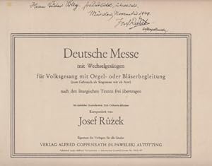Deutsche Messe mit Wechselgesängen für Volksgesang mit Orgel- oder Bläserbegleitung (zum Gebrauch...