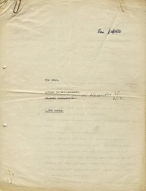 Original typescript for "The Swan," published in "A Date with a Duchess, and Other Stories"