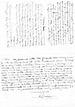 Bild des Verkufers fr Three Autograph Letters Signed (all 'A. L. Baldry') to C. R. Grundy, editor of the Connoisseur, on the subject of the Royal Academy. zum Verkauf von Richard M. Ford Ltd