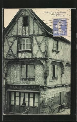 Carte postale Cognac, Rue Grande, Vieille Maison du XV siecle