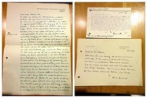 3 x Autographen. 1. Handgeschriebener Brief (D°4 Seite mit 35 Zeilen) datiert 06.03.1968 (an Selb...