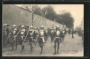 Carte postale Nancy, Cortège Historique 1909, Hommes d'Armes Suisses, Groupe de René II