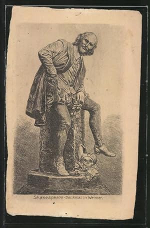 Bild des Verkufers fr Ansichtskarte Weimar, Blick auf das Shakespeare-Denkmal zum Verkauf von Bartko-Reher