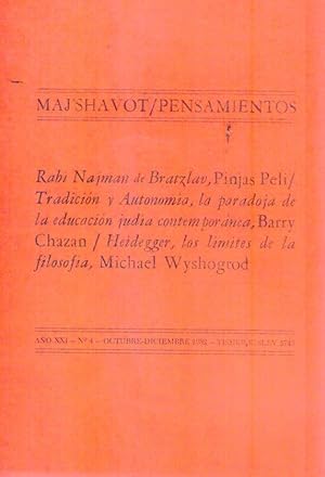 Immagine del venditore per MAJ'SHAVOT. PENSAMIENTOS. No. 4. Ao XXI, octubre - diciembre 1982 venduto da Buenos Aires Libros