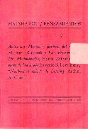 Immagine del venditore per MAJ SHAVOT. PENSAMIENTOS. No. 1. Ao XXV, enero - marzo 1986 venduto da Buenos Aires Libros