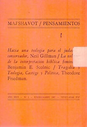 MAJ'SHAVOT. PENSAMIENTOS. No. 1. Año XXVI, enero - marzo 1987