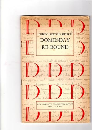 Immagine del venditore per Domesday Re-bound: Public Record Office venduto da Gwyn Tudur Davies