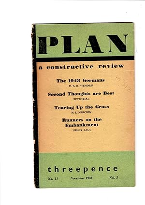 Seller image for Plan: A constructive review. No.11 Vol 5, November 1938. for sale by Gwyn Tudur Davies