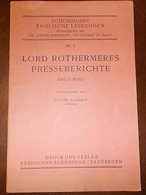 Lord Rothermeres Presseberichte - Schöninghs Englische Lesebogen Nr. 5