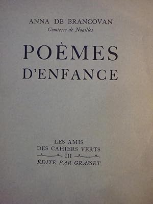 Image du vendeur pour Pomes d'enfance in-8,couverture remplie,4 photographies de l'auteur hors texte,96 pages. Tirage sur alfa numrot 274 mis en vente par LIBRAIRIE EXPRESSIONS