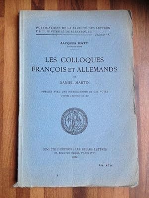 Seller image for Les Colloques Franois et Allemands de Daniel Martin for sale by Librairie des Possibles