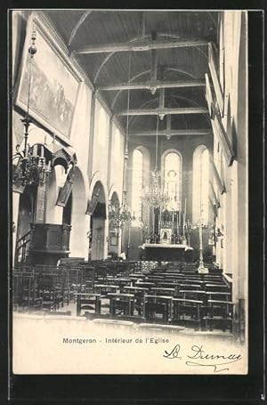 Carte postale Montgeron, l'intérieur de l'Eglise