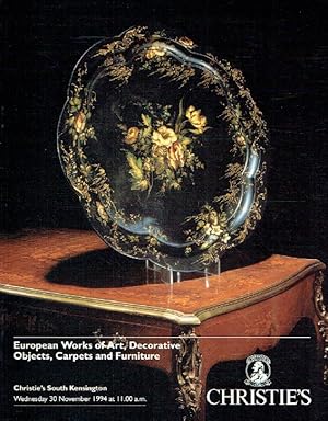 Christies November 1994 European WOA, Decorative Objects, Carpets & Furniture