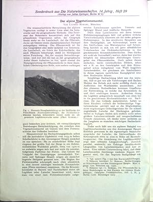 Bild des Verkufers fr Der alpine Vegetationsmantel; Sonderdruck aus: Die Naturwissenschaften; zum Verkauf von books4less (Versandantiquariat Petra Gros GmbH & Co. KG)