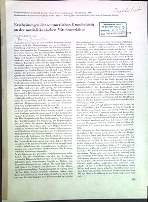 Bild des Verkufers fr Erscheinungen der sommerlichen Grundschicht an der nordafrikanischen Mittelmeerkste; zum Verkauf von books4less (Versandantiquariat Petra Gros GmbH & Co. KG)