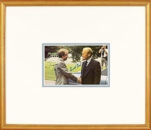 Bild des Verkufers fr Gerald Ford and Jimmy Carter Signed Photograph. zum Verkauf von Raptis Rare Books