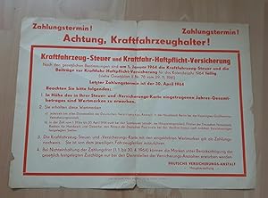 Aushang Plakat - Deutsche Versicherungs-Anstalt Hauptverwaltung [DVA] - Zahlungstermin! Achtung, ...