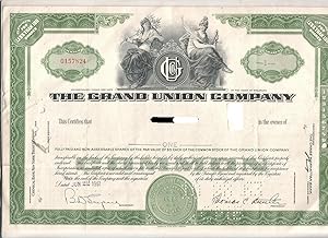 The Grand Union Company - One fully paid and non-assessable shares of the par value [.] / Certifi...