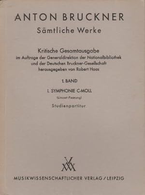 I. Symphonie c-Moll (Linzer Fassung). Studienpartitur (Robert Haas).