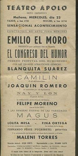 EMILIO EL MORO PRESENTA POR PRIMERA VEZ EN ESPAÑA EL CONGRESO DEL HUMOR.