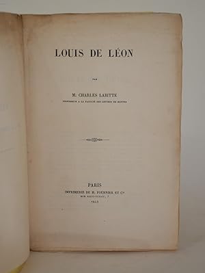 Imagen del vendedor de Louis De Lon a la venta por Librairie Raimbeau