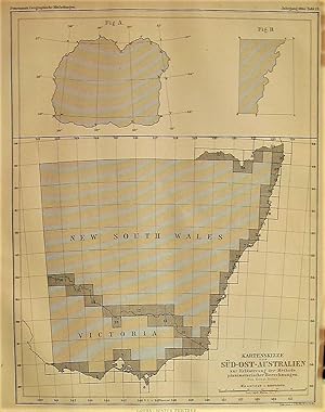 1865 Sketch of Southeast Australia to Illustrate the Method of Planimetric Calculations and Numer...