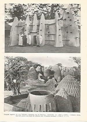 Bild des Verkufers fr LAMINA GEOGRAFIA 0150: Mezquita de Dahomey y poblado masa en Benin zum Verkauf von EL BOLETIN