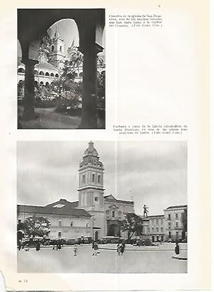 Immagine del venditore per LAMINA GEOGRAFIA 0243: Iglesia de San Francisco y Catedral de Quito Ecuador venduto da EL BOLETIN