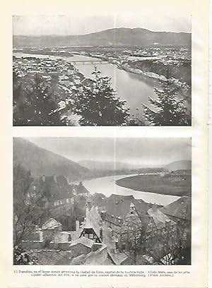 Seller image for LAMINA GEOGRAFIA 0273: El Danubio en Linz Austria y el rio Main en Miltenberg Alemania for sale by EL BOLETIN