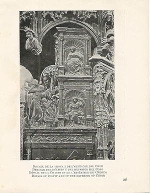 Imagen del vendedor de Lamina 1069: CATEDRAL DE BARCELONA. Detalle del pulpito y del exterior del coro a la venta por EL BOLETIN