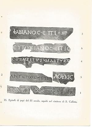 Imagen del vendedor de Lamina 456: CATACUMBAS DE ROMA. Epitafios de los papas. Siglo III. Cementerio de San Calixto a la venta por EL BOLETIN