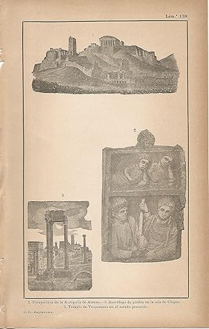 Imagen del vendedor de Lamina 138: Acropolis - Sarcofago de Chipre - Templo de Vespasiano a la venta por EL BOLETIN