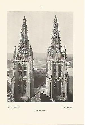 Image du vendeur pour LAMINA 2219: CATEDRAL BURGOS. Las torres mis en vente par EL BOLETIN